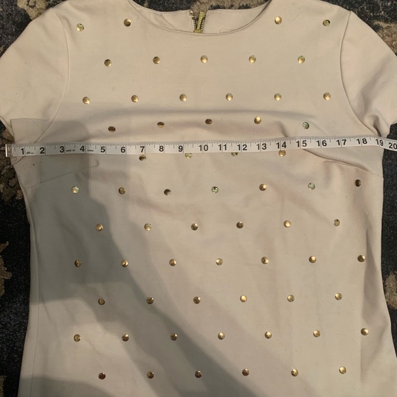 Michael Kors off white top with gold polka dots - Picture 4 of 5
